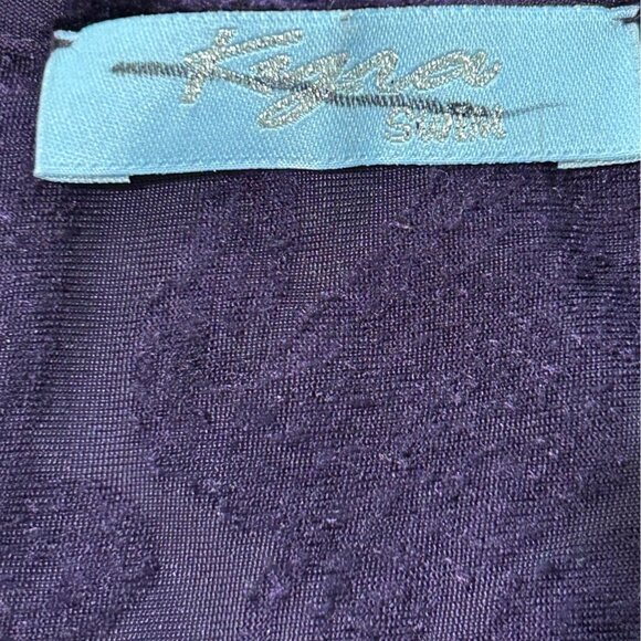 Kimono Swim Cover Up Tassel Burnout Velvet Purple - Picture 4 of 6